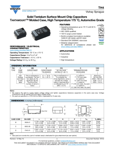 TH4 Solid Tantalum Surface Mount Chip Capacitors TANTAMOUNT