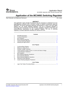 Application of the MC34063 Switching Regulator