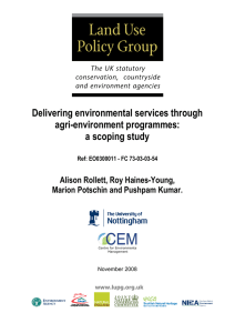 Delivering environmental services through agri