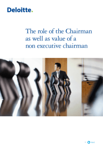 The role of the Chairman as well as value of a non