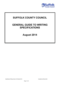 Specification Writing - Suffolk County Council