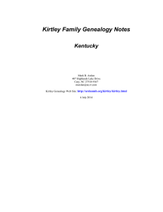Kirtley Family Genealogy Notes