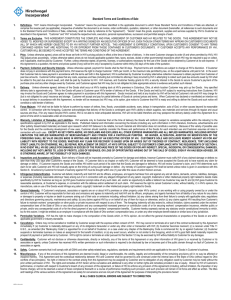 Standard Terms and Conditions of Sale