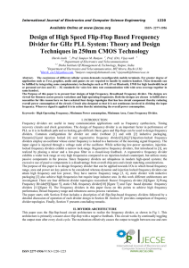 Design of High Speed Flip-Flop Based Frequency Divider for GHz