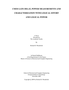 cmos gate delay, power measurements and characterization with