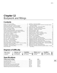 Chapter 12 Bodywork and fittings