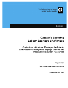 Ontario`s Looming Labour Shortage Challenges