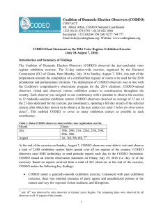 CODEO Final Statement on the 2016 Voter Register Exhibition