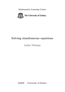 Solving simultaneous equations