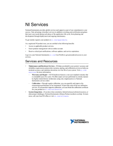 NI Services - National Instruments