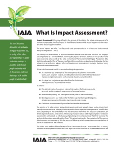 What is IA.indd - International Association for Impact Assessment