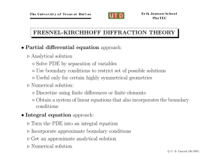 FRESNEL-KIRCHHOFF DIFFRACTION THEORY • Partial differential