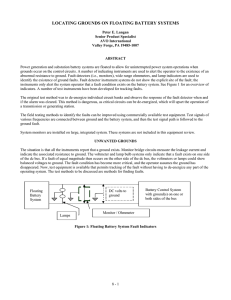 Locating grounds on floating battery systems.