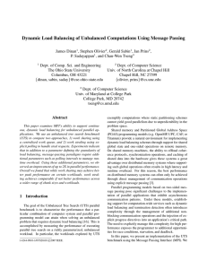 Dynamic Load Balancing of Unbalanced Computations