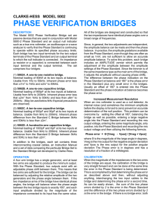 PHASE VERIFICATION BRIDGES - Clarke-Hess