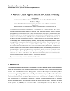 A Markov Chain Approximation to Choice Modeling