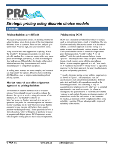 Strategic pricing using discrete choice models