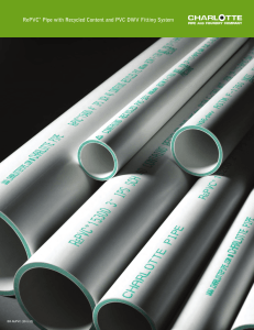 RePVC® Pipe with Recycled Content and PVC DWV Fitting System