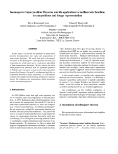 Kolmogorov Superposition Theorem and its application to