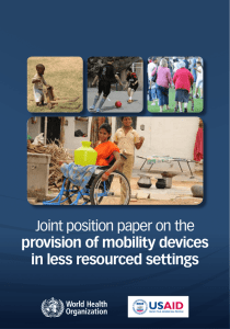 Joint position paper on the provision of mobility devices in less
