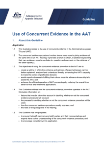 Use of Concurrent Evidence in the AAT
