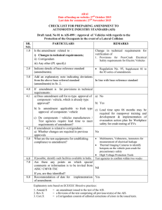 Draft Amd. No 01 to AIS-099 - Automotive Research Association of