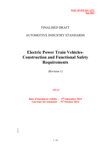 Electric Power Train Vehicles - Automotive Research Association of
