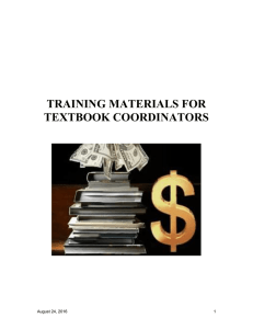 training materials for textbook coordinators