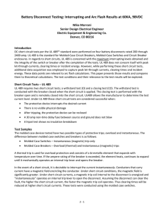 Battery disconnect testing: Interrupting and arc flash results