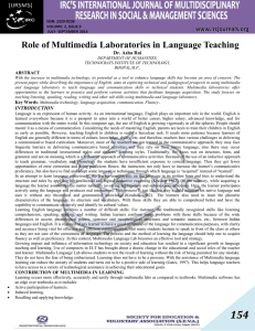 30) Role of Multimedia Laboratories in Language Teaching