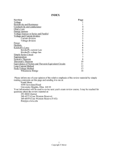 i Section Page Voltage 1 Resisitivity and Resistance 1 Conductivity