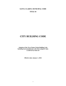 CITY BUILDING CODE - City of Santa Clarita