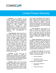 CommScope Limited Product Warranty