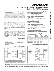 MAX4162/MAX4163/MAX4164 SOT23, Micropower, Single