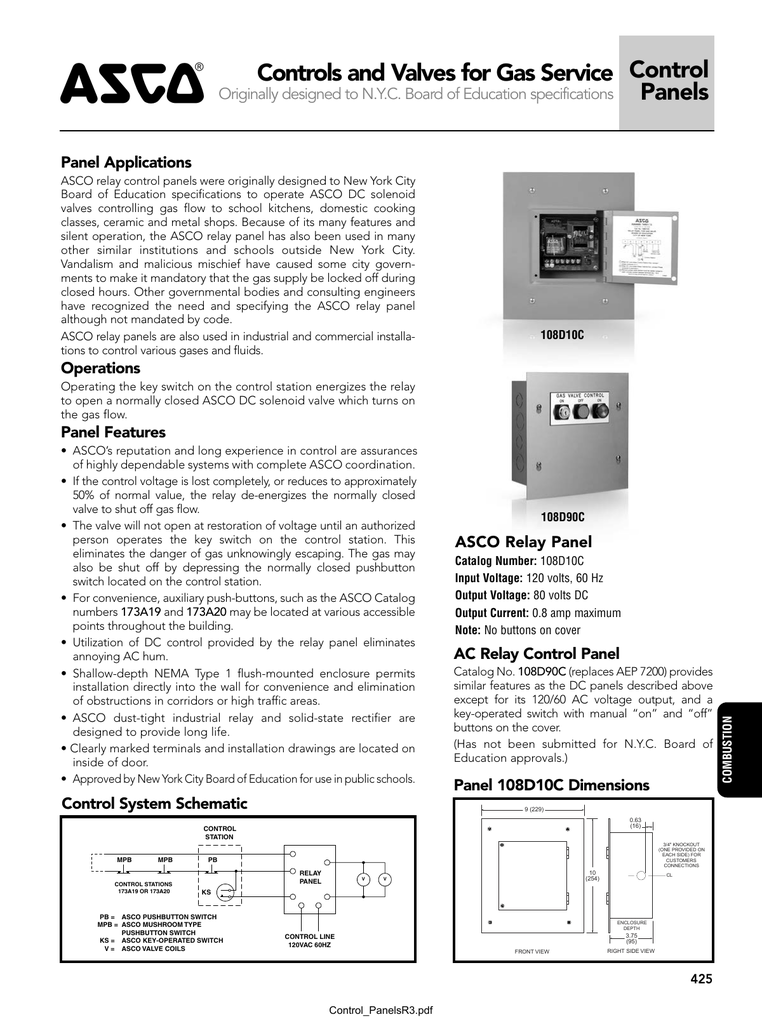 asco controls and valves for gas service