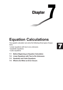 Chapter 7 Equation Calculations