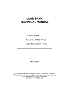 Merlin 100KW Large Portable Load Bank Operator`s Manual