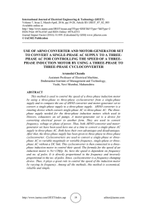 use of arno converter and motor-generator set to convert a single