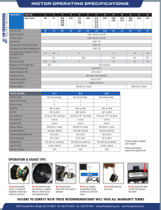 motor operating specifications