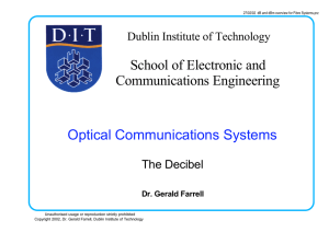 dB and dBm overview for Fibre Systems