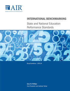 International Benchmarking: State and National Education