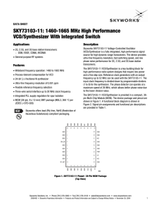 SKY73103-11: 1460-1665 MHz High Performance VCO/Synthesizer