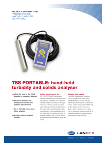 TSS PORTABLE: hand-held turbidity and solids analyser