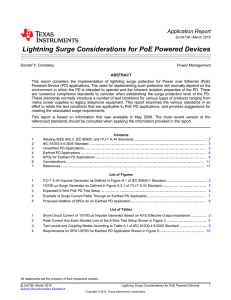 Lightning Surge Considerations for PoE