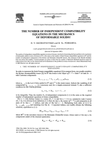 THE NUMBER OF INDEPENDENT COMPATIBILITY EQUATIONS IN