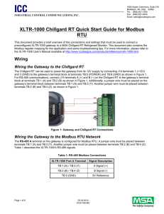 XLTR-1000 Chillgard RT Quick Start Guide for Modbus RTU