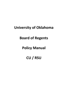 CU / RSU Policy Manual - University of Oklahoma
