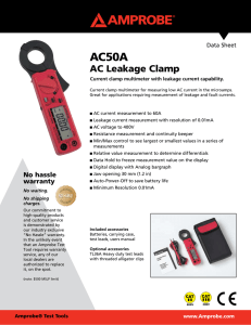 AC50A AC Leakage Clamp Data Sheet