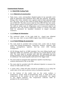 Constructional Features • 1.1 Bulk Milk Cooling Tank • 1.1.1 Material
