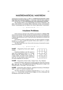 Mathematical Mayhem